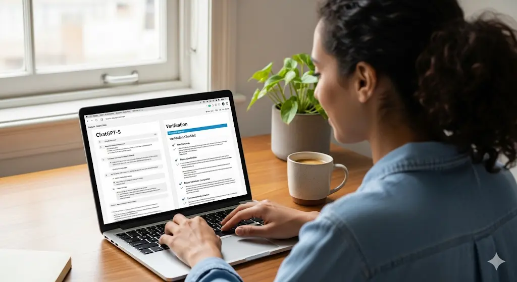 ChatGPT-5 (2025) Review: What’s Real, What’s New, and How to Use It Well 3 ChatGPT-5 project workspace showing plan and verification checklist.