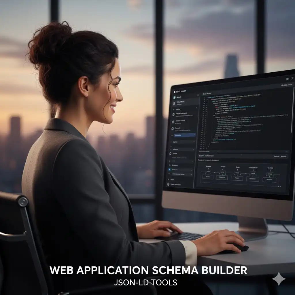 women is using the Web Application generator tools on her computer