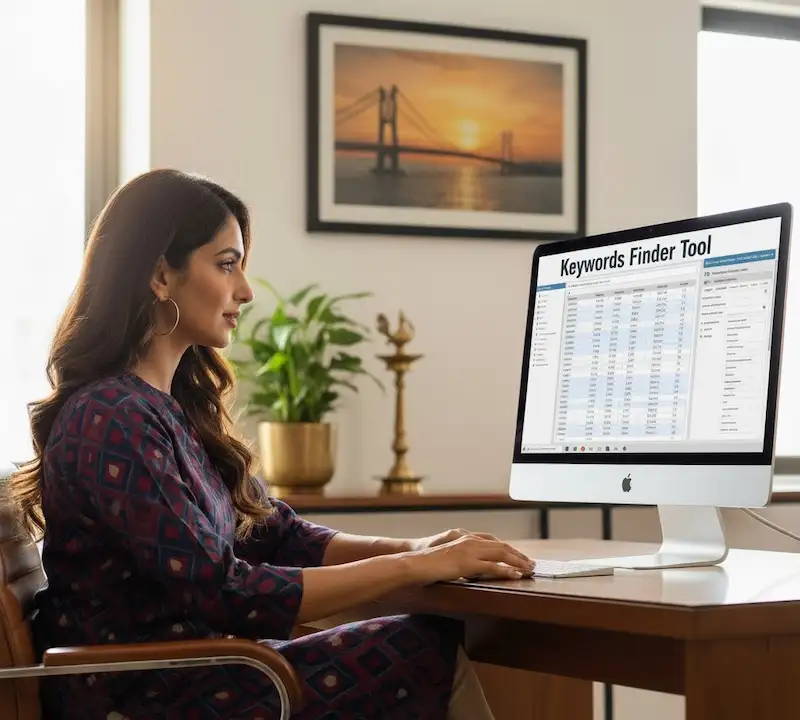 Keyword Finder creating long-tail keywords and FAQs-ready questions from a single seed topic.