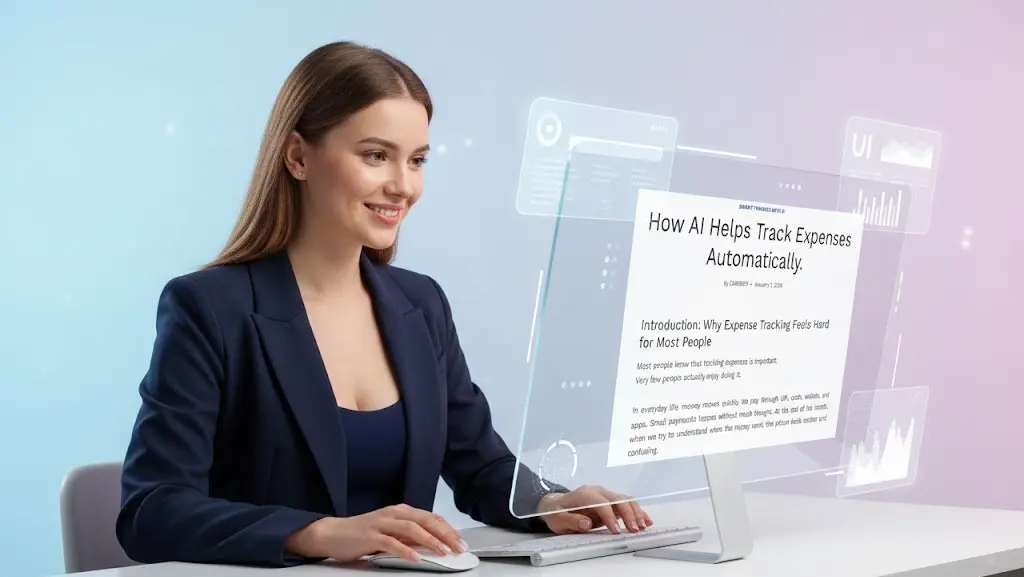 professional reading how AI helps track expenses automatically in a personal finance guide