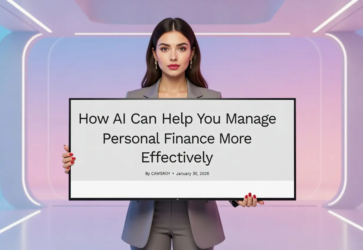 Analyzing personal finance content displayed on a smart screen with AI-driven insights