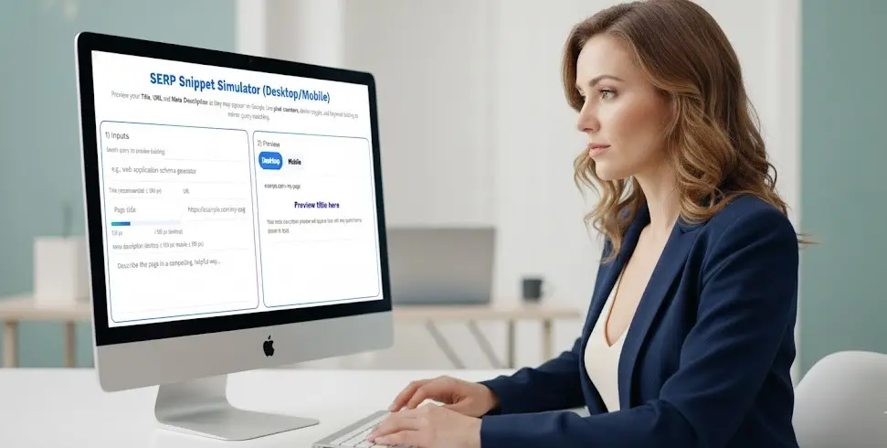 SERP Snippet Simulator tool is being used by women