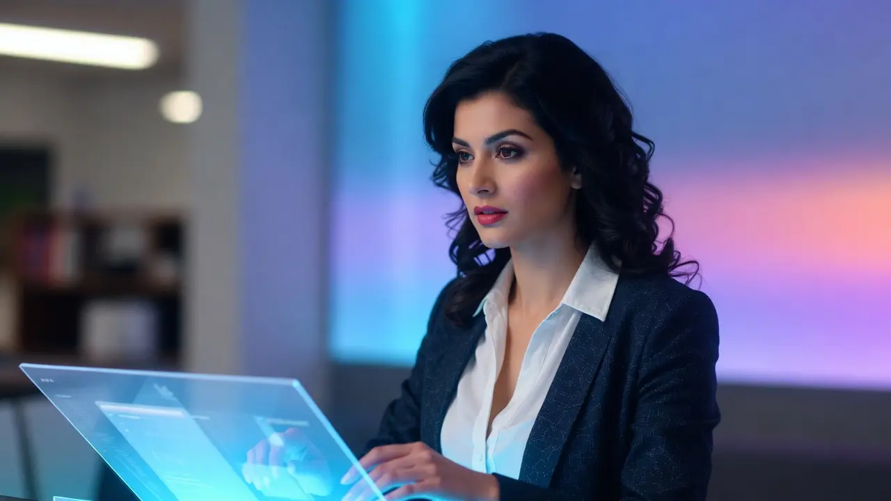 Professional using digital tools to organise tasks, analyse data, and improve daily productivity