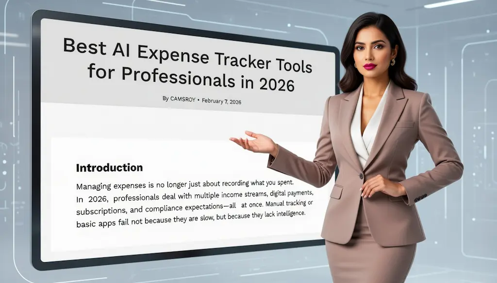 AI expense tracker tools comparison for professionals showing smart expense management in 2026