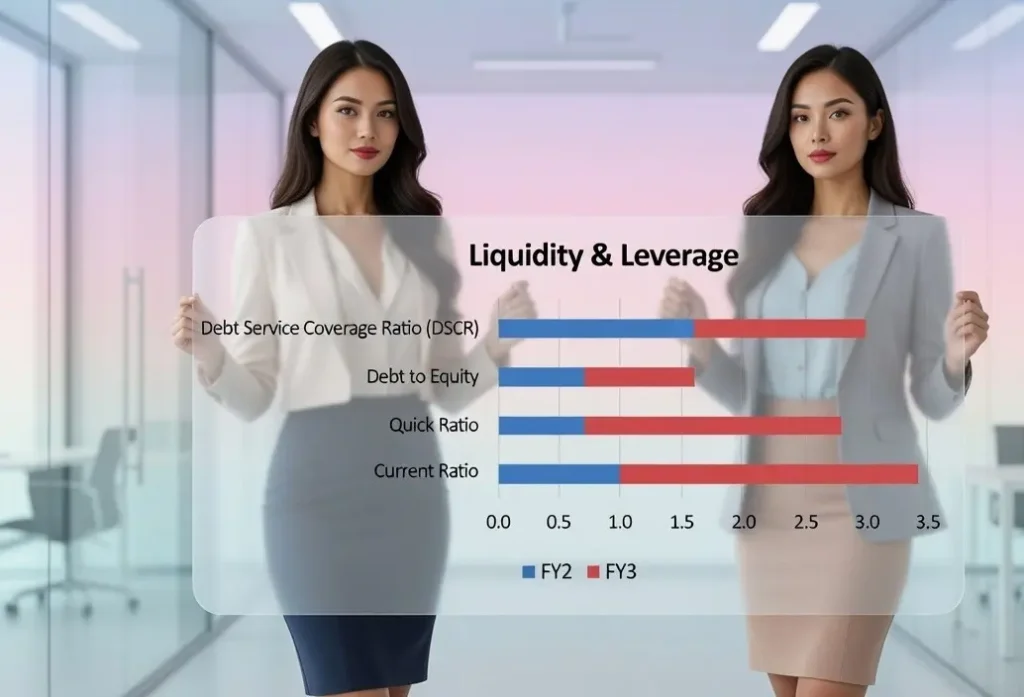 SME Financial Dashboard Excel Template 4 Financial KPI comparison view from SME business dashboard Excel template.