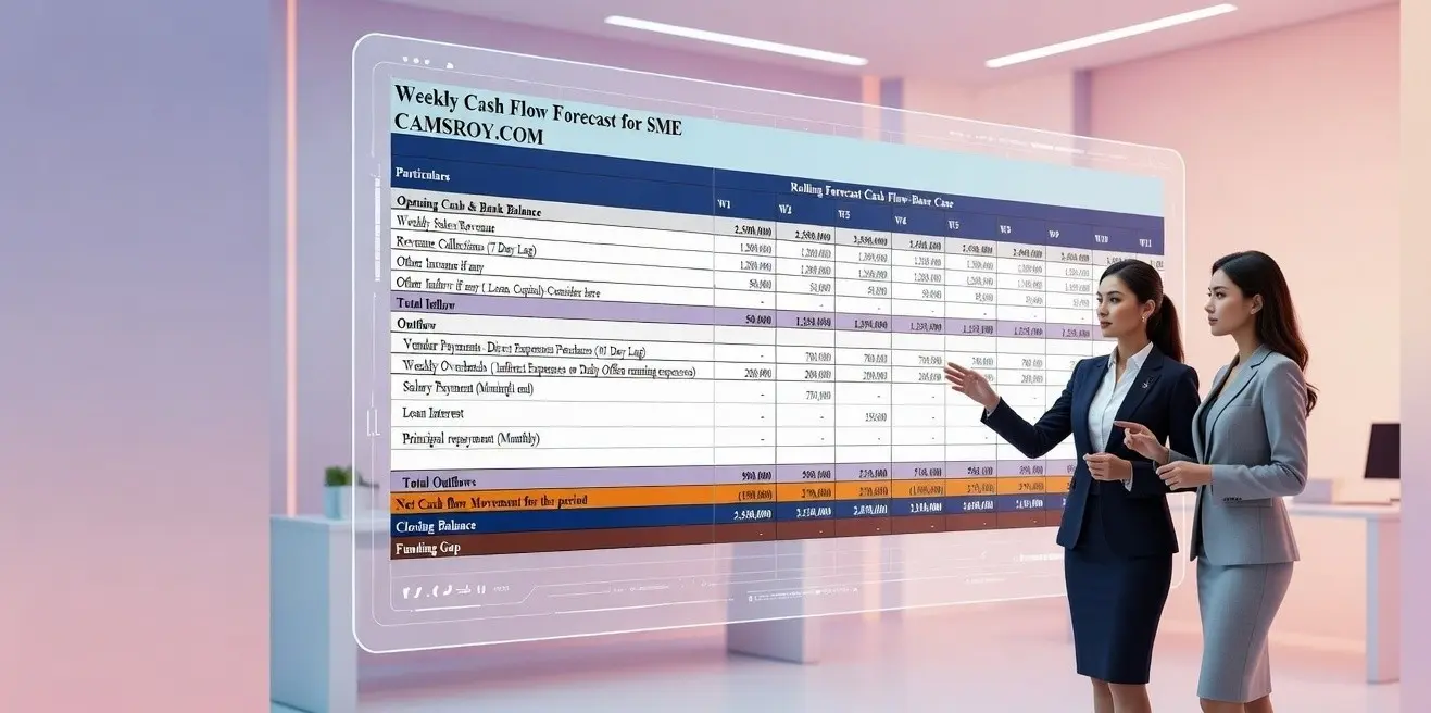 13 Week Cash Flow Forecast Excel Template for SMEs (With Risk & Stress Testing) 9 Weekly cash flow projection model in Excel for small business working capital planning