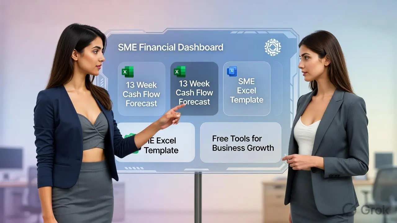 13 Week Cash Flow Forecast Excel Template for SMEs (With Risk & Stress Testing) 13 SME financial dashboard Excel template with KPI tracking and performance metrics for small business monitoring