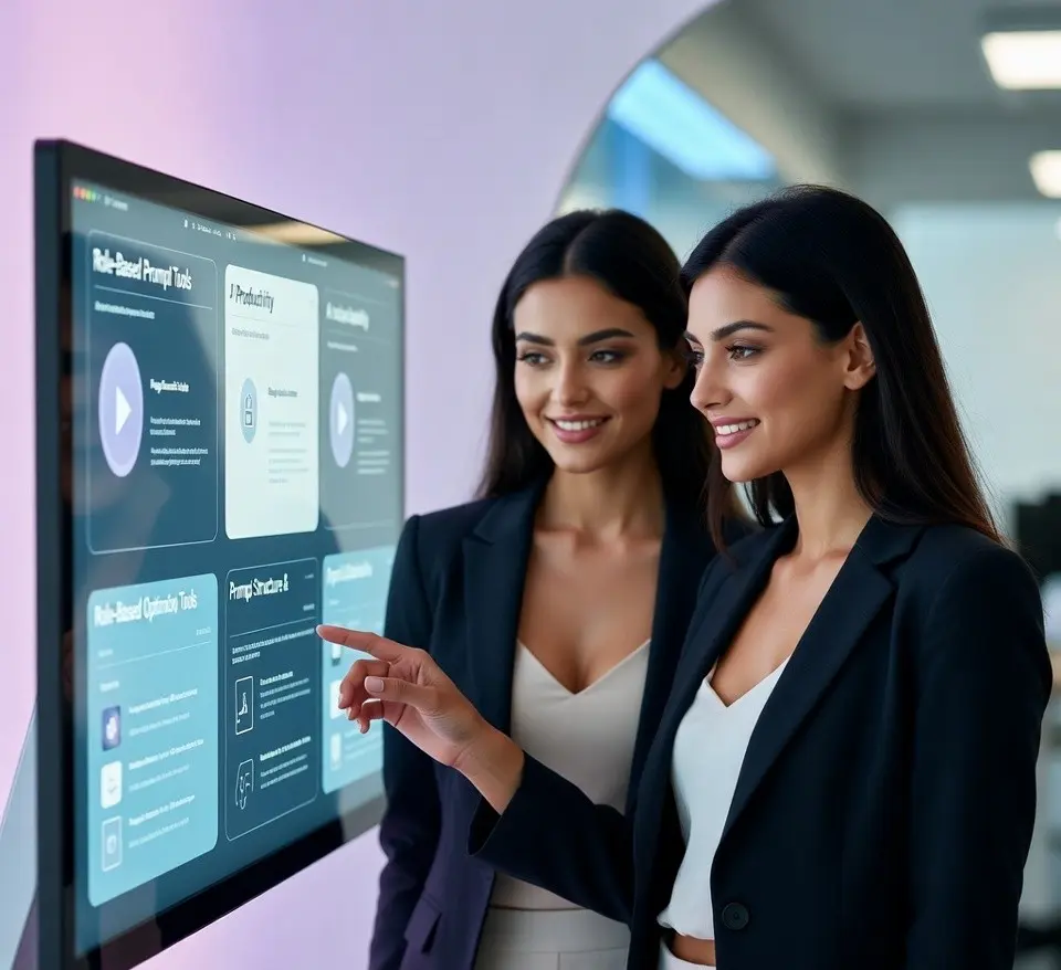 AI prompt engineering tools platform showing output format and prompt optimization controls