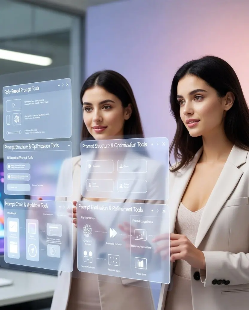 AI prompt engineering tools interface showing structured role, task, and output framework for improving AI