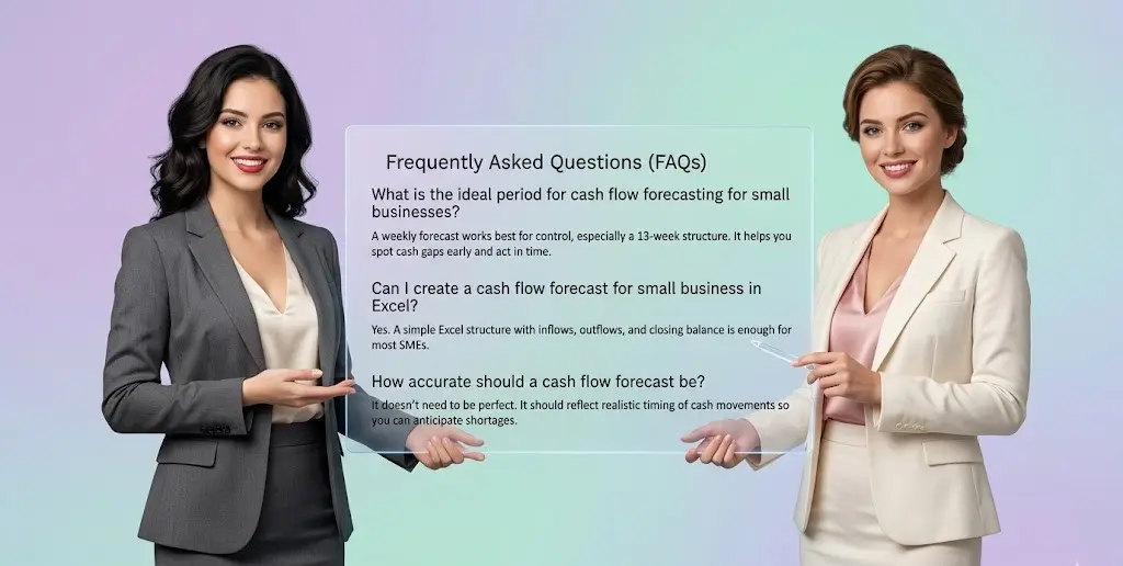 cash flow forecasting for small businesses faq and key insights section with AI guidance