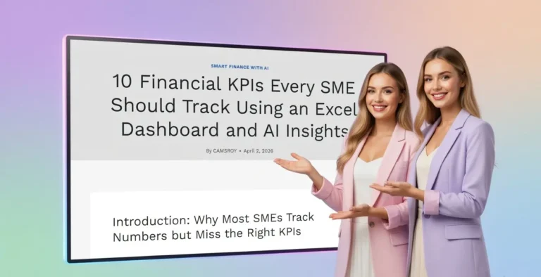 financial KPIs for SMEs dashboard with AI insights and key metrics overview