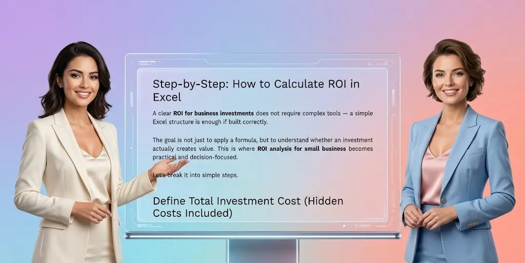 how to calculate ROI in Excel step by step for business investments