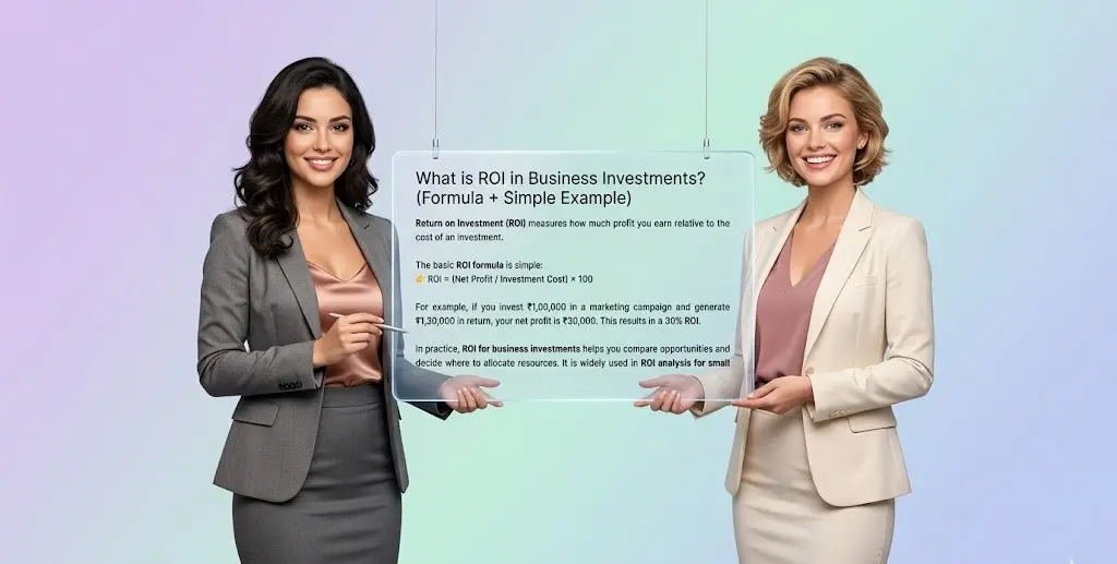 what is ROI in business investments explained with simple example