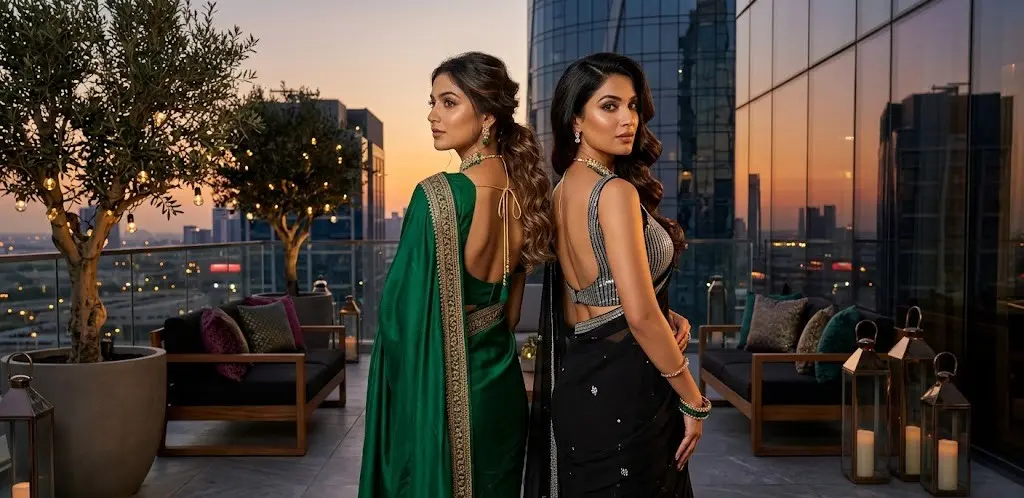 Luxury AI ready to use prompts for backless blouse advertisements image