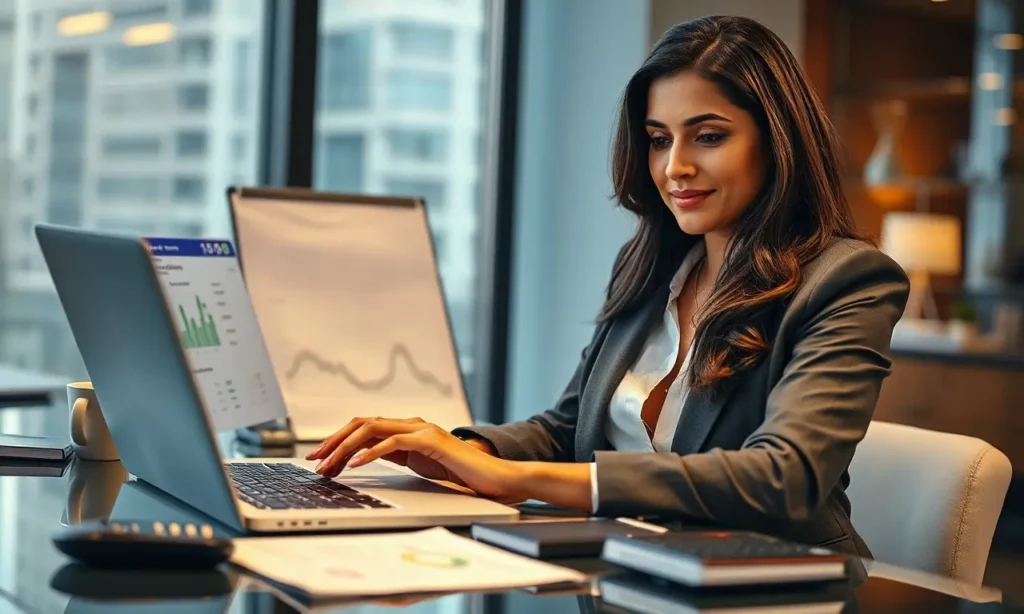 Woman reviewing tax documents while using AI for smarter tax planning