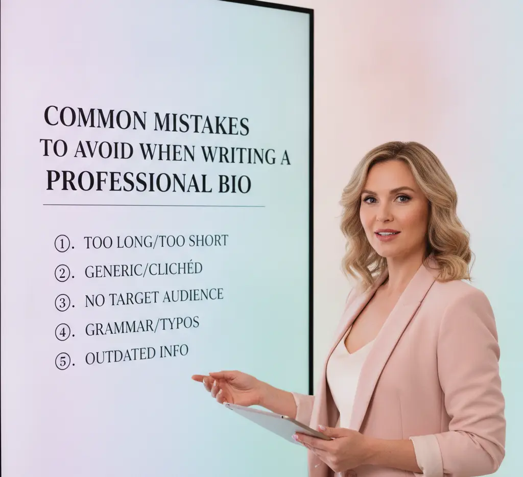 common mistakes to avoid when writing a professional bio