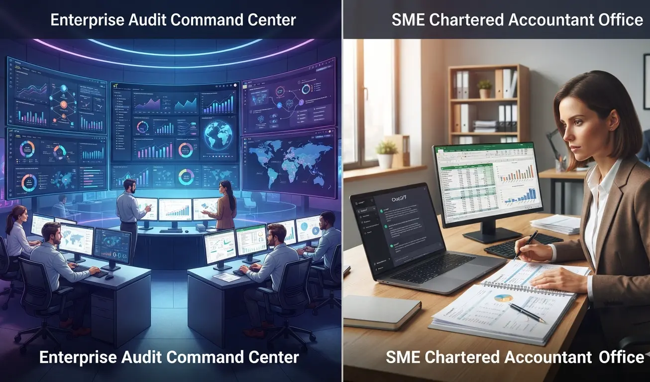 AI in Big 4 audit vs SME CA firms comparing enterprise audit platforms with ChatGPT workflows