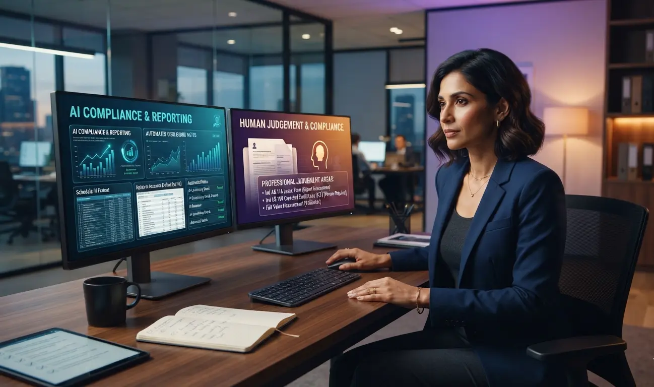AI in compliance and financial reporting helping Chartered Accountants automate disclosures, reporting workflows, and compliance checks while preserving professional judgement.