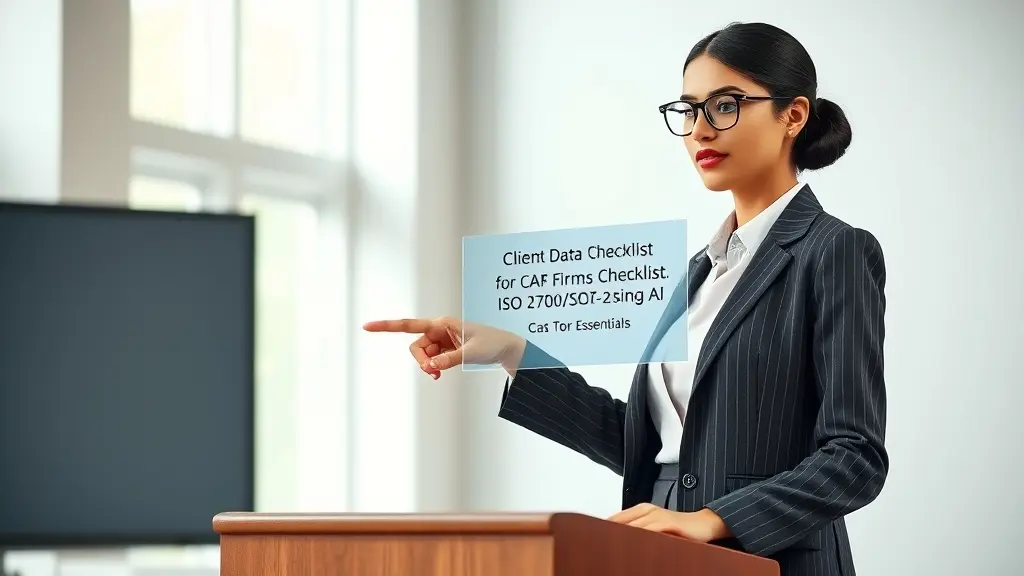 Client Data Security Checklist for CA Firms Using AI: ISO 27001/SOC-2 Essentials 3 AI usage policy framework for CA firms and accounting professionals
