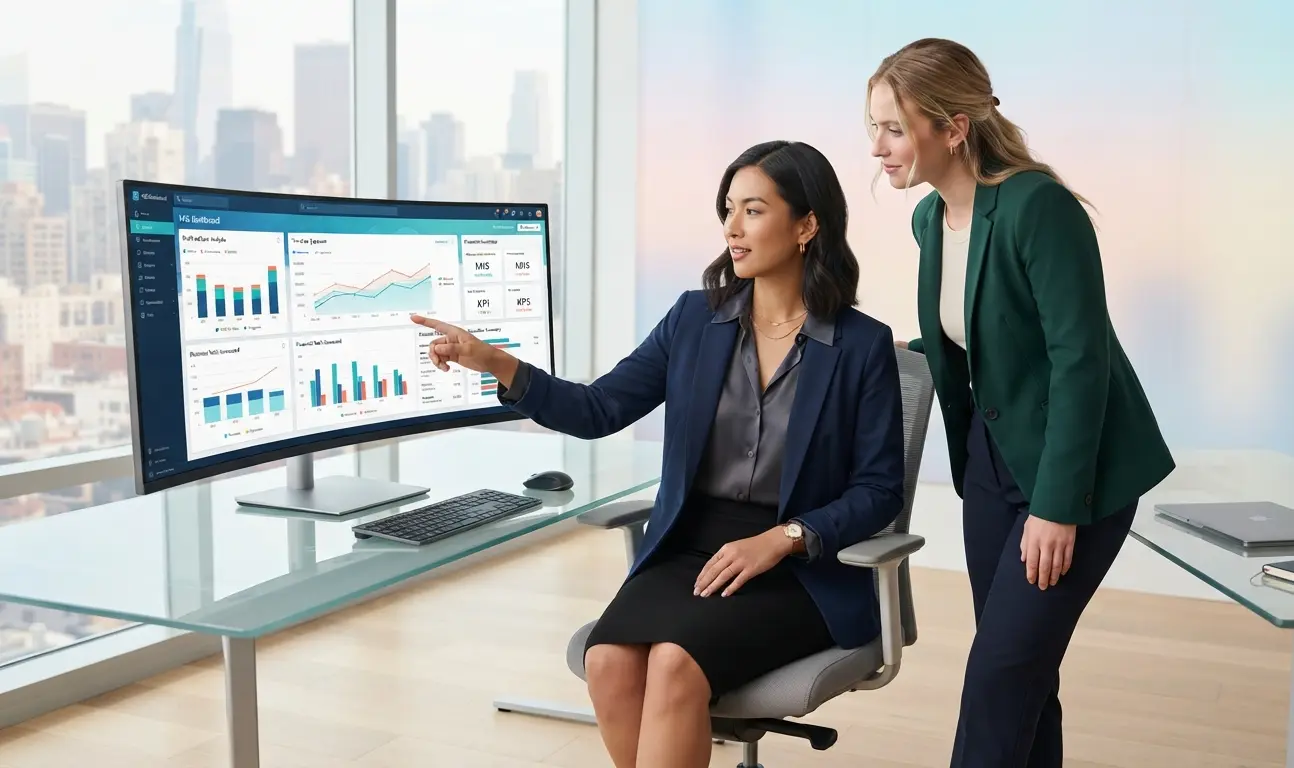 Chartered Accountant building an AI-powered MIS report in Excel with a modern financial dashboard