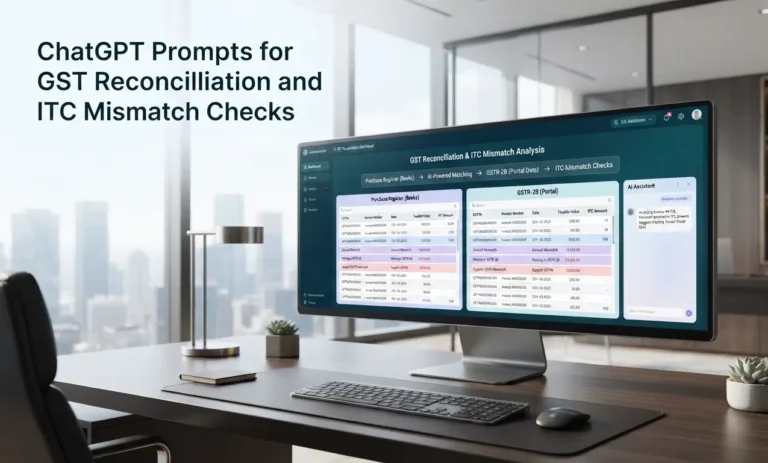ChatGPT prompts for GST reconciliation with GSTR-2B and ITC mismatch checks