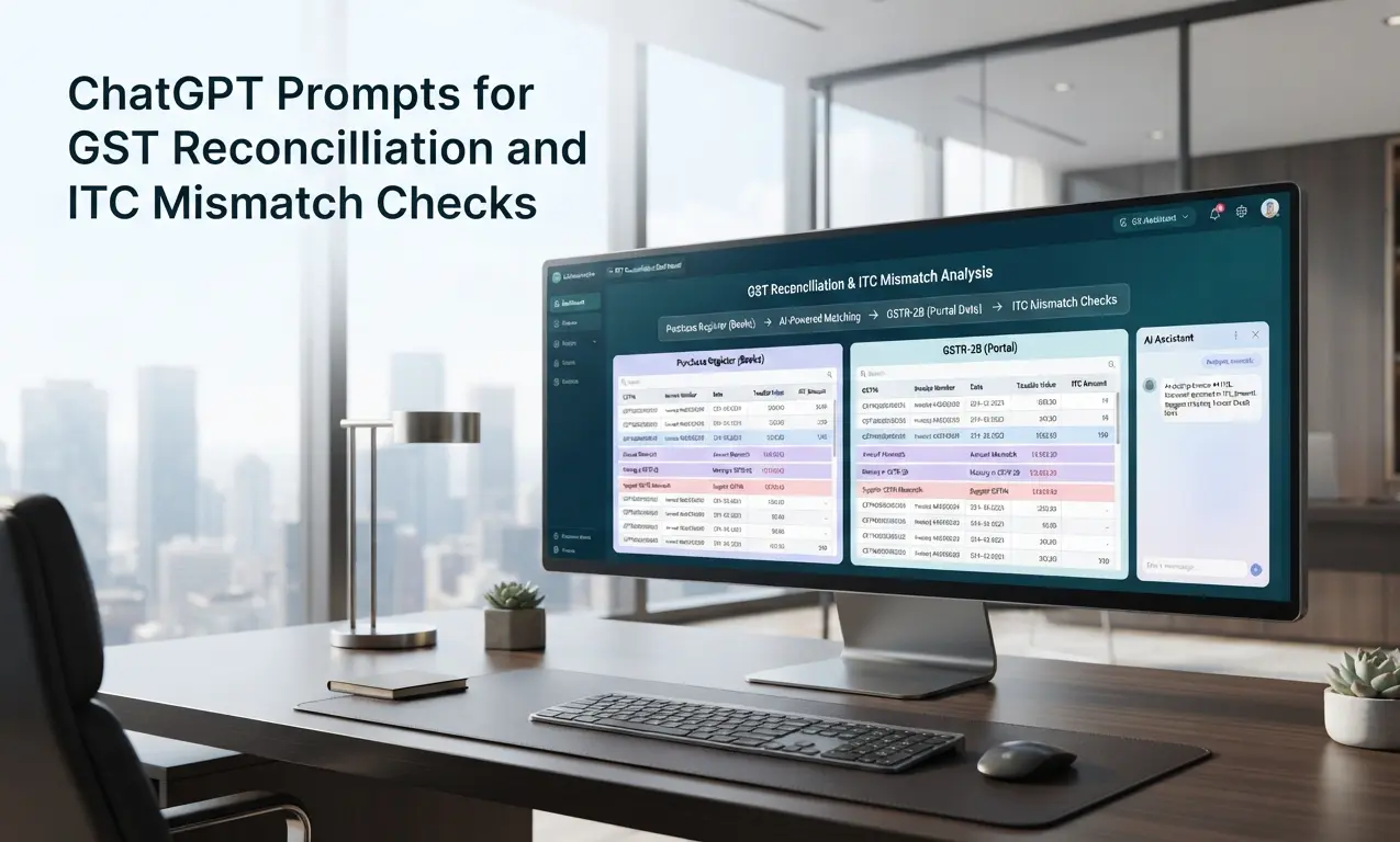 ChatGPT prompts for GST reconciliation with GSTR-2B and ITC mismatch checks