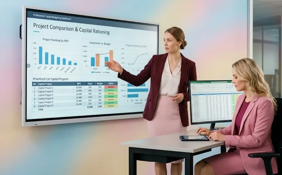 how does the template compare projects and support capital rationing