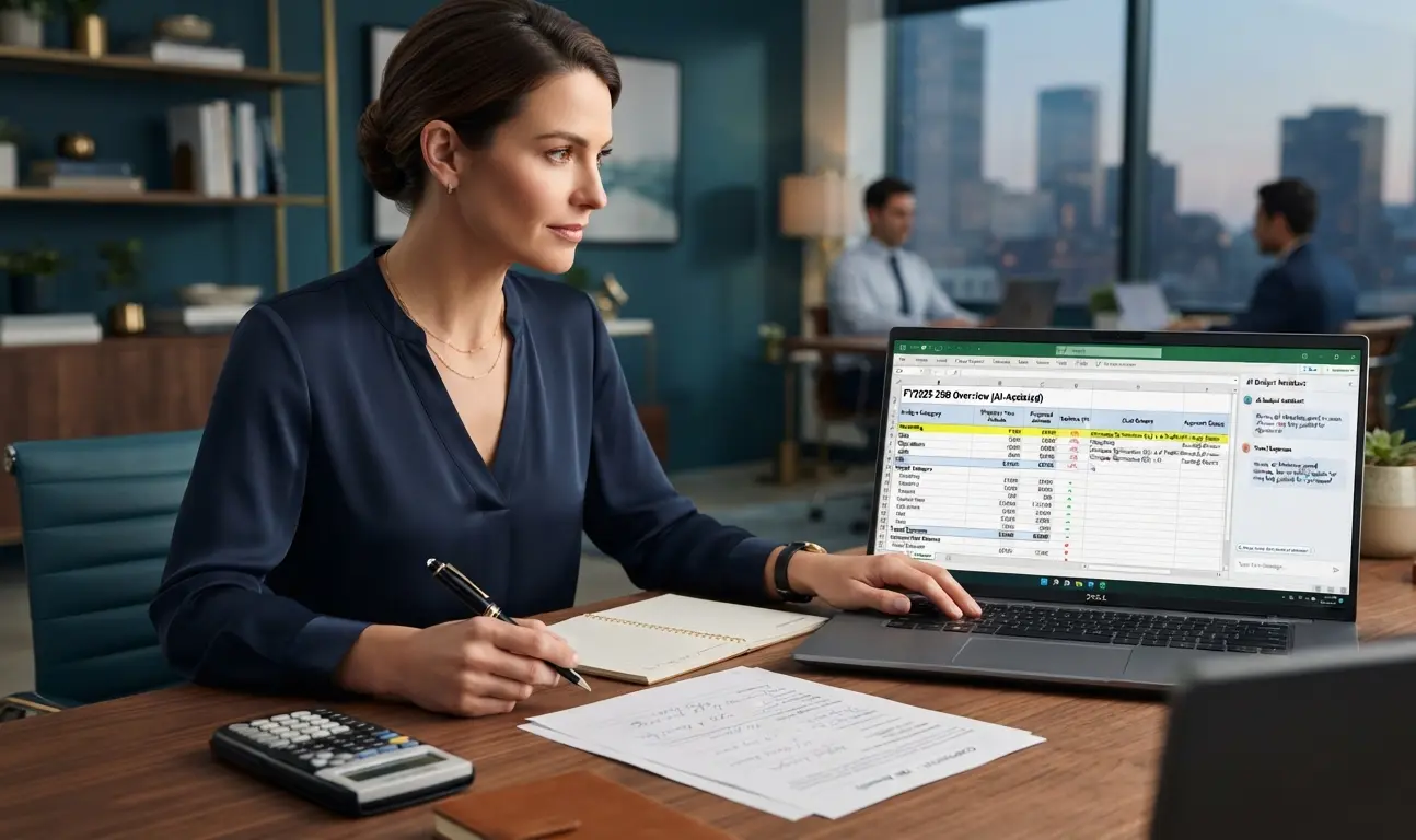 Zero-based budgeting using AI with an Excel budget spreadsheet and expense review workflow